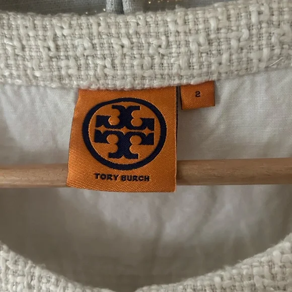 Tory Burch Cream Midi Dress with Fringe Accents - Picture 2 of 2